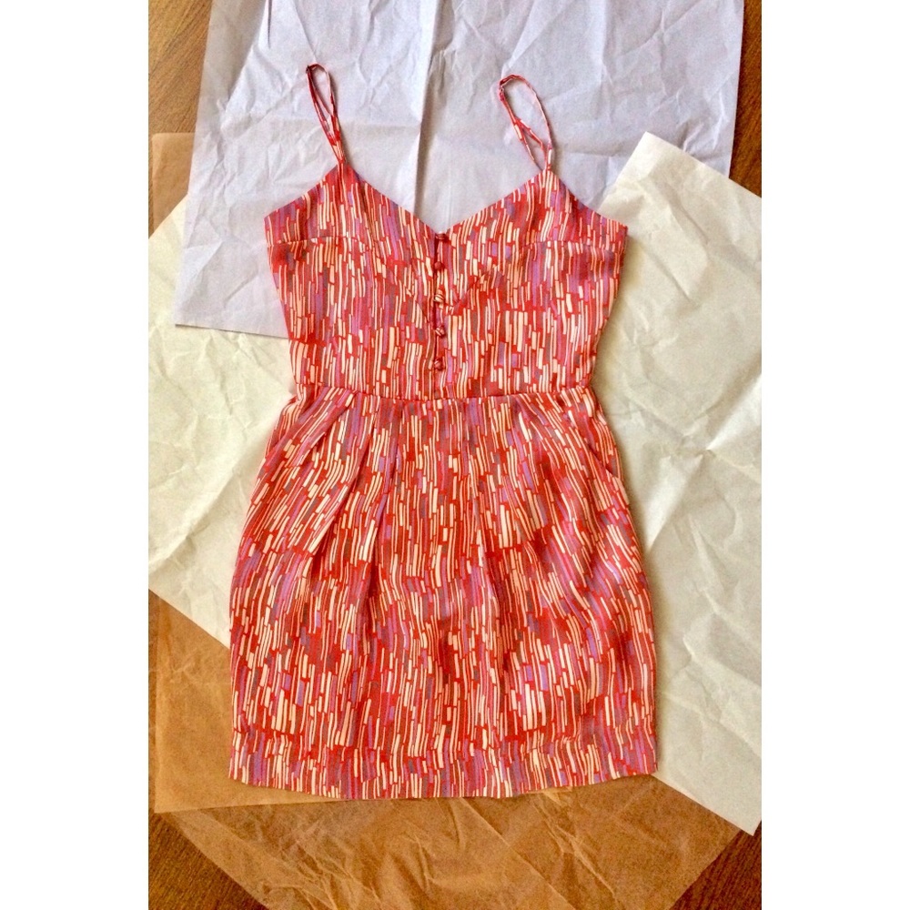 Art Deco Red Cocktail Dress | Red Patterned Dress